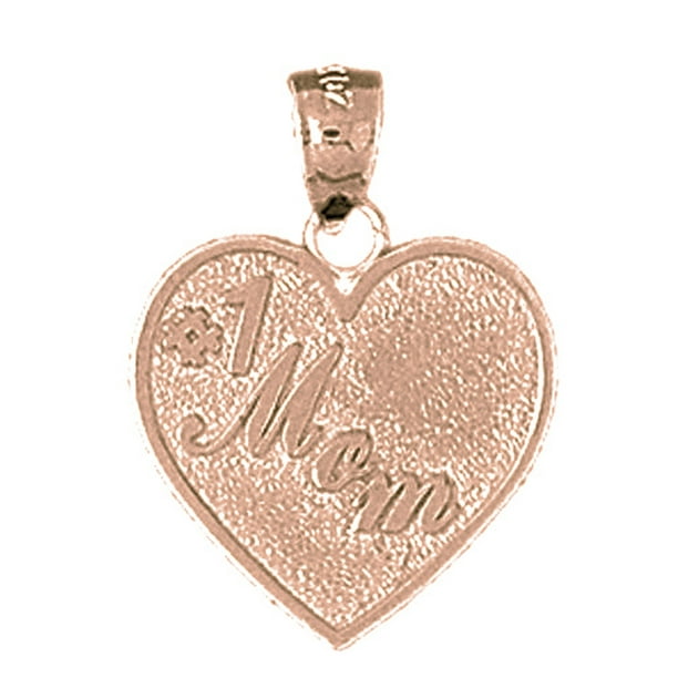 15 mm Jewels Obsession 14K Yellow Gold #1 Mom Pendant